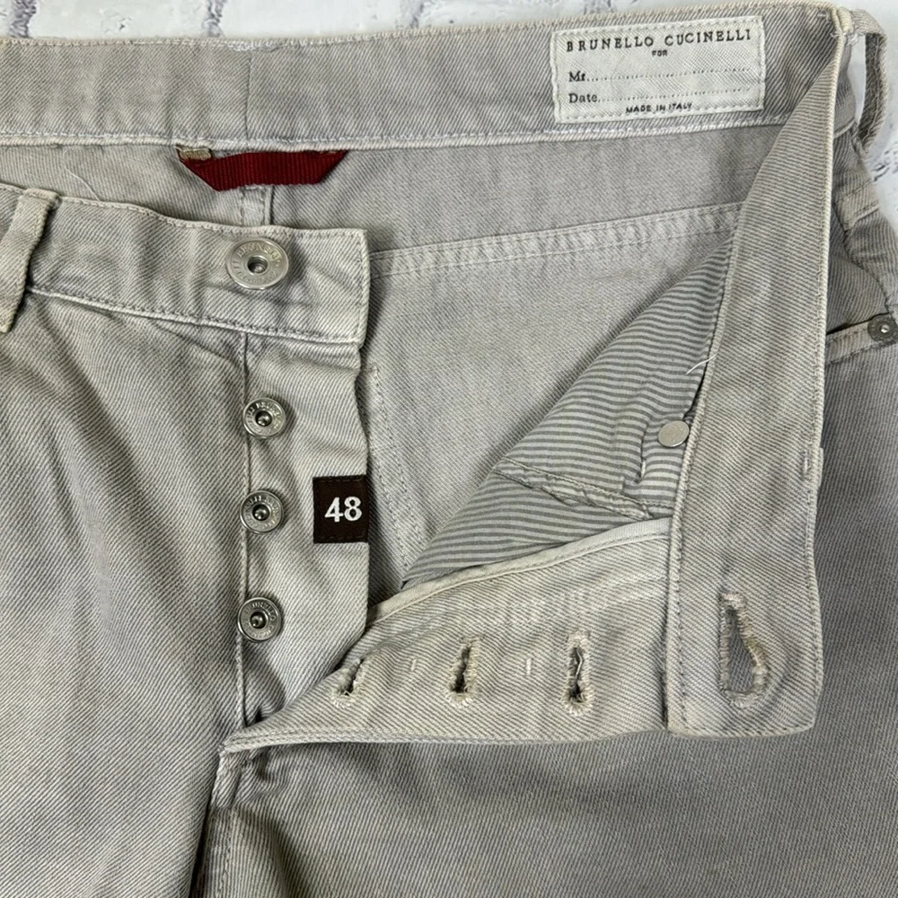Brunello Cucinelli Men's Dyed Denim 5-Pocket Jeans Tapered Leg Button Fly Slim